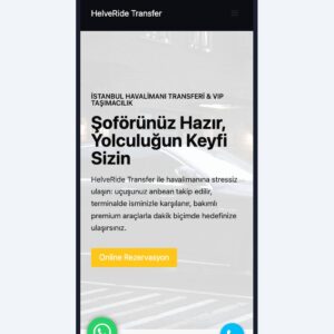 Transfer ve VIP taşıma web sitesi şablonu önizlemesi