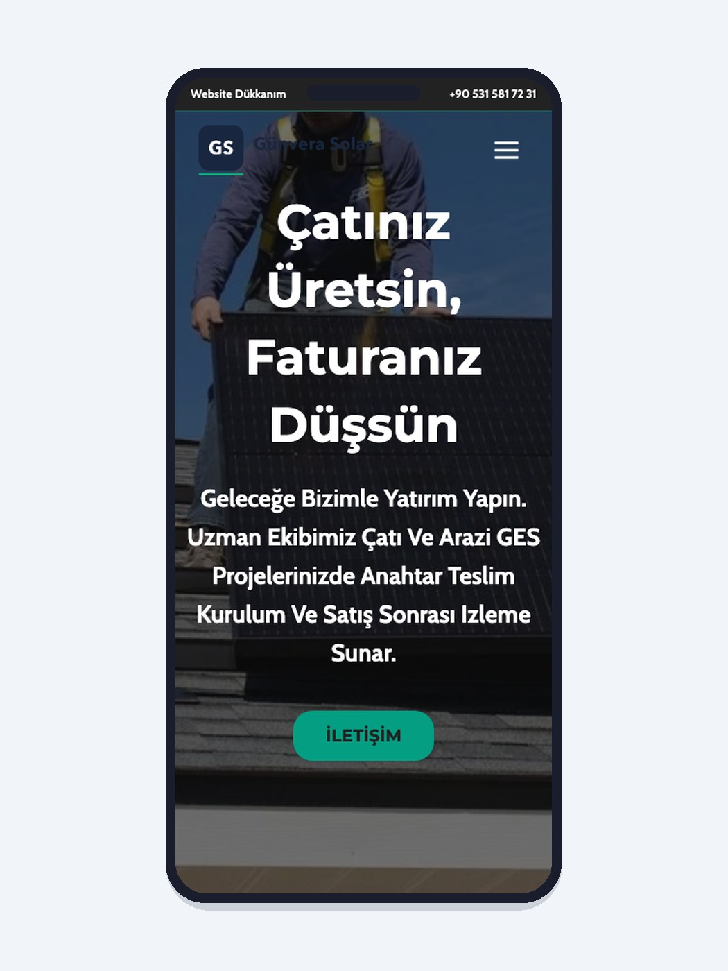 Güneş Enerjisi hazır web sitesi tasarımı önizlemesi