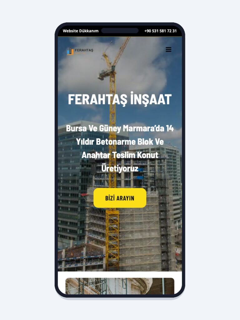 İnşaat firması site tasarımı önizlemesi
