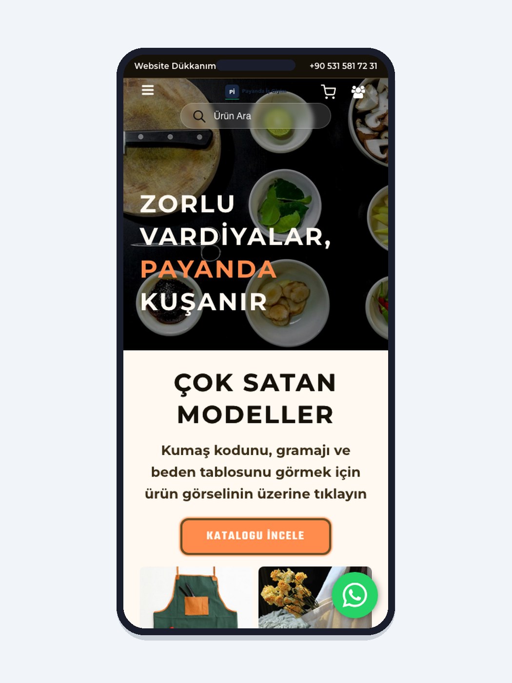 İş Giyim / Önlük hazır web sitesi tasarımı önizlemesi