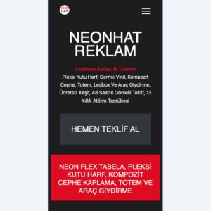 Reklam & Tabela hazır web sitesi tasarımı önizlemesi
