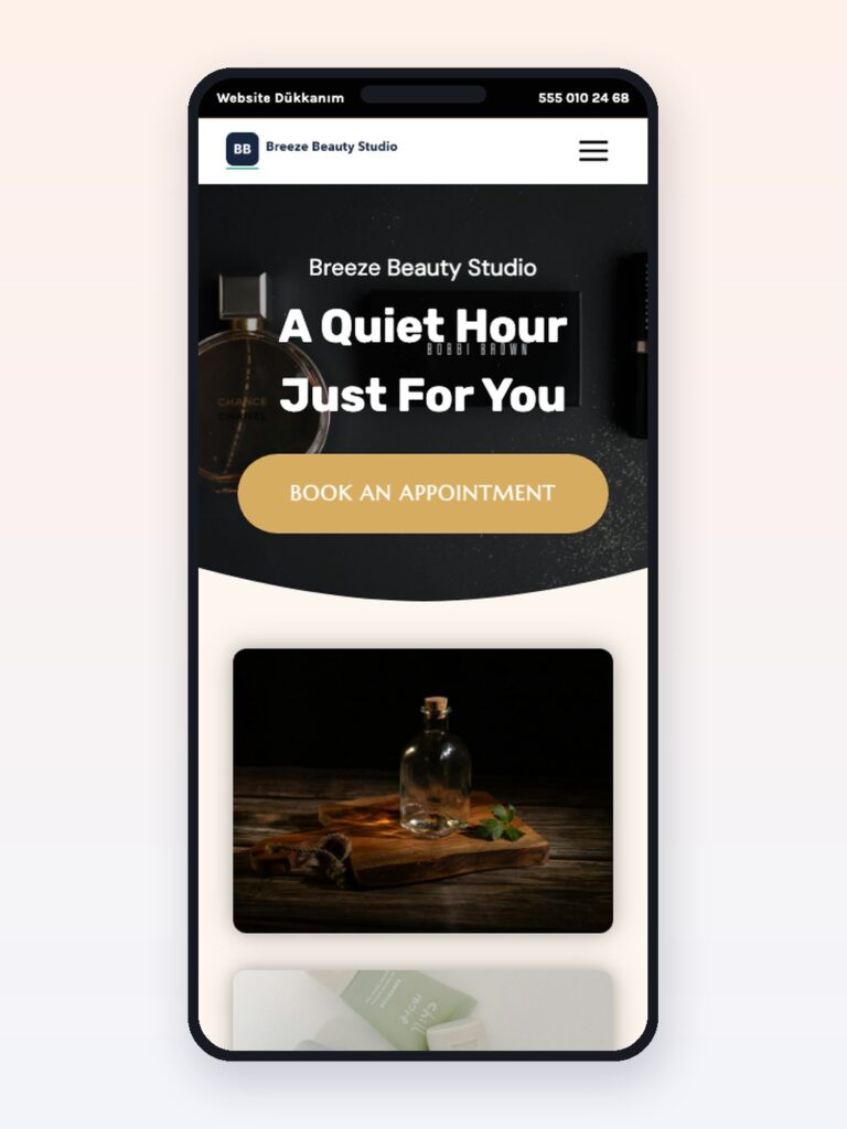 Beauty salon website design