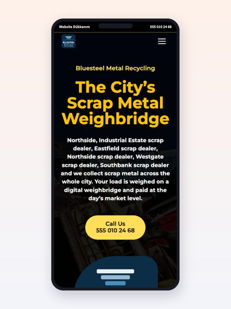 Scrap metal website design